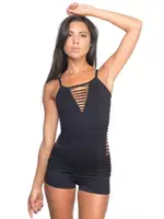 Seamless Yanları Açık Fantezi Atlet Emay 5037 Siyah