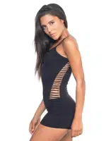 Seamless Yanları Açık Fantezi Atlet Emay 5037 Siyah detay görünüm