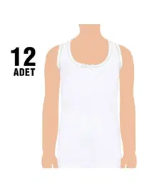 Seher Yıldızı Kız Çocuk Kalın Askılı Oyalı Atlet 12'li Seher Yıldızı 0049