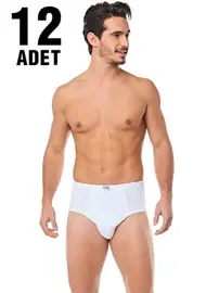 Seher Yıldızı Beyaz Penye Erkek Slip Külot 12'li Seher Yıldızı 0005