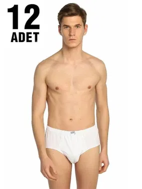 Seher Yıldızı Beyaz Penye Erkek Slip Külot 12'li Seher Yıldızı 0005 - Alternatif Görünüm