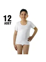 Erkek Çocuk Bisiklet Yaka Atlet 12Li Seher Yıldızı 0038 Beyaz detay görünüm