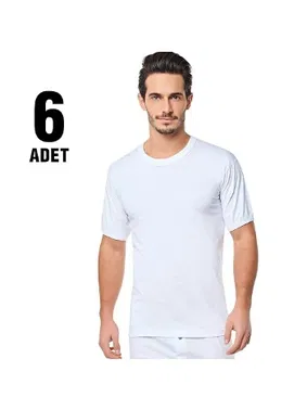 Seher Yıldızı Kısa Kolu Bantlı Sıfır Yaka Erkek Atlet 6'lı Seher Yıldızı 0004