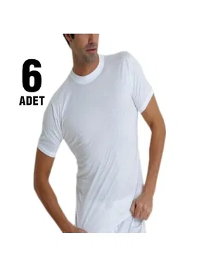 Seher Yıldızı Kısa Kolu Bantlı Sıfır Yaka Erkek Atlet 6'lı Seher Yıldızı 0004 - Alternatif Görünüm