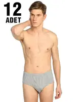 Renkli Erkek Penye Slip Külot 12'li Seher Yıldızı 0005-R Gri detay görünüm