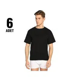 Seher Yıldızı Renkli Sıfır Yaka Erkek Atlet 6'Lı Seher Yıldızı 0003