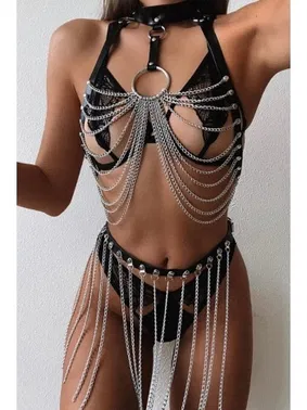 missisX Zincir Bustiyer ve Etekli Harness MissisX 2050 - Alternatif Görünüm