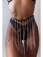 Zincir Bustiyer ve Etekli Harness MissisX 2050 Siyah farklı açı