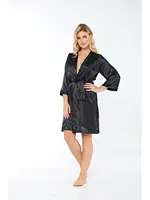 İpek Saten Sabahlık Siyah Sistina 14000 Siyah