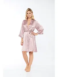 Sistina İpek Saten Sabahlık Pudra Sistina 14006