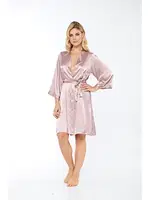 İpek Saten Sabahlık Pudra Sistina 14006