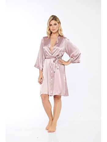 İpek Saten Sabahlık Pudra Sistina 14006
