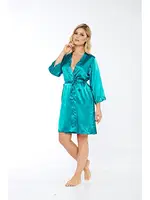 İpek Saten Sabahlık Turkuaz Sistina 14009