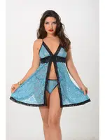 Mavi Tül Erotik Gecelik Sistina 664 Görsel detay görünüm