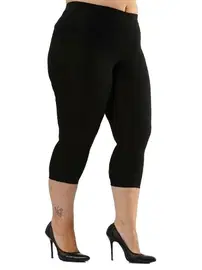 HMD Siyah Büyük Beden Battal Boy Diz Altı Kadın Tayt Hmd 4020