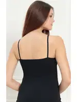 Siyah Dantel İşlemeli Askılı Kadın Atlet KB2561 Siyah detay görünüm