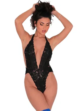 Sistina Siyah Dantelli Fantezi Bodysuit Sistina 857