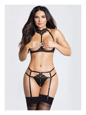 For Dreams Güpür Detaylı Göğsü Açık Jartiyer Takım For Dreams 8293