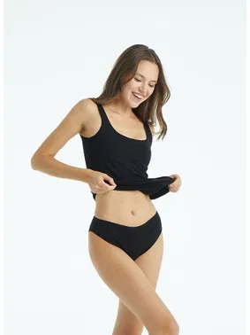 Black Spade Siyah Kadın Organik Slip Külot BlackSpade 1661  - Alternatif Görünüm