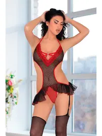 Sistina Siyah Kırmızı Jartiyer Takım Sistina 868