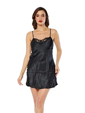 Sistina Siyah Saten Gecelik Sistina M-268 - Alternatif Görünüm