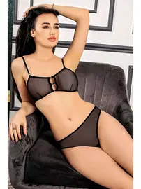 Sistina Siyah Tül Sütyen Takım Sistina 880