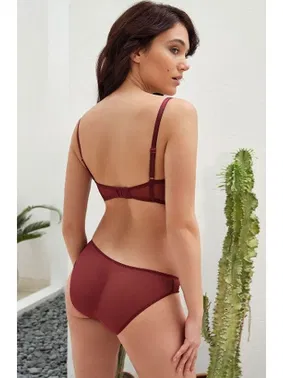 Anıl Balenli Destekli Dolgulu Yaka Detaylı Fermuarlı Dantelli Büstiyer Sütyen ve Slip Takım Anıl 4816 - Alternatif Görünüm