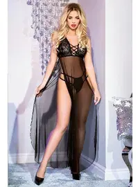 NightLight Transparan Uzun Fantezi Gecelik Nightlight 3431