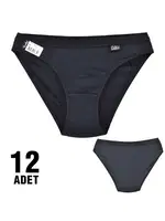 Yazılı Kadın Bikini Tutku 0638 - 12 Adet Siyah