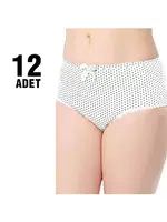 Puantiyeli Kadın Bato Tutku 0933 - 12 Adet Beyaz görsel 5