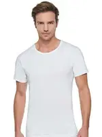 Bisiklet Yaka Erkek %100 Pamuk Penye Atlet Tutku 0103 - 6 Adet Beyaz