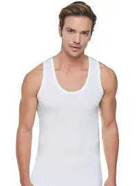 Tutku Tutku Beyaz %100 Pamuk Erkek Ribana Atlet 0102 - 6 Adet