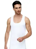 Tutku Elit %100 Pamuk Erkek Penye Atlet 1001 Beyaz detay görünüm