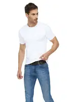 Tutku Elit Erkek Penye %100 Pamuk Sıfır Yaka Atlet 1003 Beyaz detay görünüm