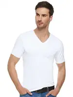 Tutku Elit Erkek Pamuklu V Yaka T-Shirt Atlet 1303 Beyaz detay görünüm