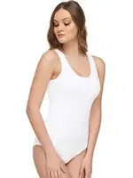 Tutku Elit Modal Elastan Kadın Geniş Askılı Çıtçıtlı Body 2005 Beyaz