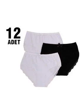 Tutku Elit Paçası Dantel Kadın Bato Külot 12Li Tutku Elit 2402 - Alternatif Görünüm