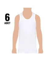 Tutku Erkek Çocuk Penye Atlet TEC0124 - 6 Adet Beyaz detay görünüm