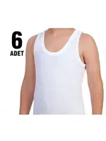 Tutku Erkek Çocuk Penye Atlet TEC0124 - 6 Adet Beyaz farklı açı