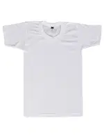 Tutku Erkek Çocuk %100 Pamuk Penye Sıfır Yaka Atlet 0128 - 6 Adet Beyaz detay görünüm