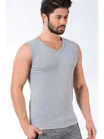 Tutku Erkek Sıfır Kol V Yaka Spor Fanila 0401 Gri görsel 4