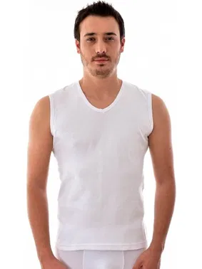 Tutku Tutku Erkek Sıfır Kol V Yaka Spor Fanila 0401 - Alternatif Görünüm