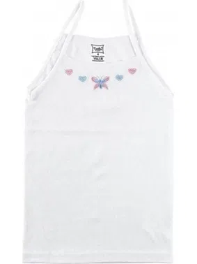 Tutku Kız Çocuk İp Askılı İşlemeli Atlet Tutku 0165 - 6 Adet