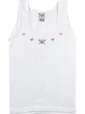 Tutku Tutku Kız Çocuk Kalın Askılı İşlemeli Atlet 0166 - 6 Adet