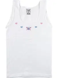 Tutku Tutku Kız Çocuk Kalın Askılı İşlemeli Atlet 0166 - 6 Adet