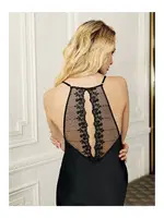 Uzun Derin Yırtmaçlı Saten Gecelik Sabahlık 2Li Çeyiz Seti Perin 4020 görsel 6