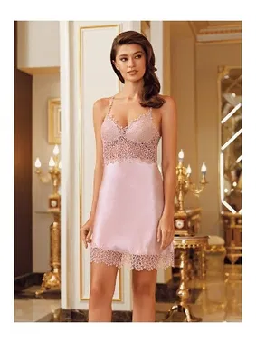 Perin Uzun Saten Gecelik Sabahlık 2Li Çeyiz Takım Perin 4009 - Alternatif Görünüm