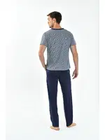 V Yaka Erkek 3'lü Pijama Takımı Yeni İnci EPJ798 Lacivert detay görünüm
