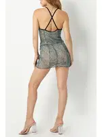 Yeşil Desenli Göğüs Dekolteli Erotik Gecelik Phevos 012-002212 görsel 4