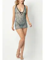 Yeşil Desenli Göğüs Dekolteli Erotik Gecelik Phevos 012-002212 görsel 6